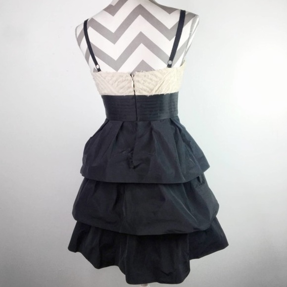 ✨NWoT✨🏷BCBGMAXAZRIA: Black/Cream Fit & Flare Tuxedo Cocktail🍸Dress - Picture 13 of 15